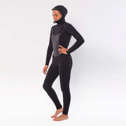 Sisstr Women's 7 Seas 6/5 Hooded Wetsuit Chest Zip - Black Heather