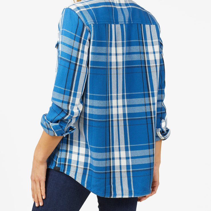 Outerknown Women's Blanket Shirt - True Blue Benson Plaid