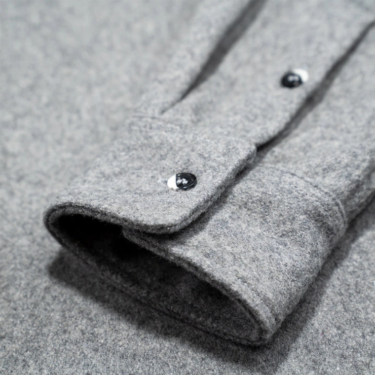 Anián Men's Melton Wool Shirt - Light Grey
