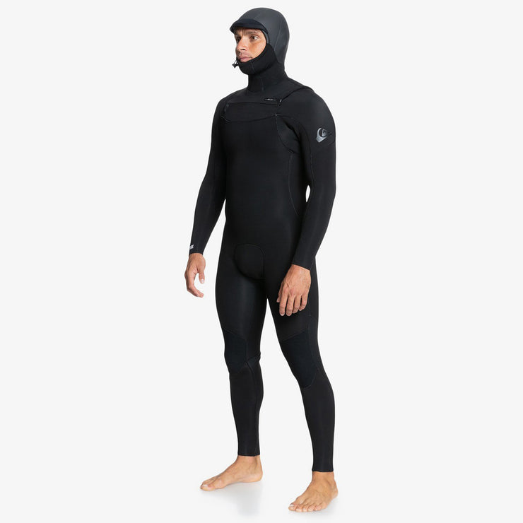 Quiksilver 4/3 Everyday Sessions Chest Zip Hooded Wetsuit - Black
