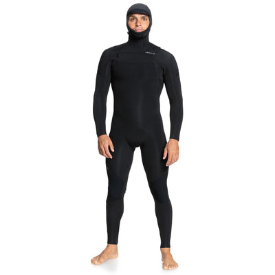 Quiksilver 4/3 Everyday Sessions Chest Zip Hooded Wetsuit - Black